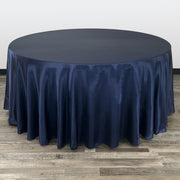 132 inch Satin Round Tablecloth Navy Blue - Bridal Tablecloth