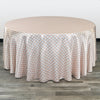 132 inch Satin Round Tablecloth Peach and White Polka Dots - Bridal Tablecloth