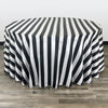 132 inch Satin Round Tablecloth Black/White Striped - Bridal Tablecloth