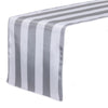 14 x 108 inch Satin Table Runner Gray and White Striped - Bridal Tablecloth