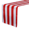 14 x 108 inch Satin Table Runner Red and White Striped - Bridal Tablecloth