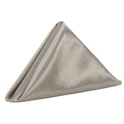 20 inch Satin Cloth Napkins Platinum (Pack of 10) - Bridal Tablecloth