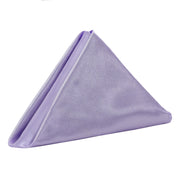 20 inch Satin Cloth Napkins Lavender (Pack of 10) - Bridal Tablecloth