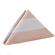 20 inch Satin Cloth Napkins Peach and White Striped (Pack of 10) - Bridal Tablecloth