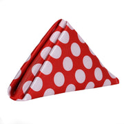 20 inch Satin Cloth Napkins Red and White Polka Dots (Pack of 10) - Bridal Tablecloth