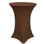 30 Inch Highboy Cocktail Round Stretch Spandex Table Cover Chocolate Brown