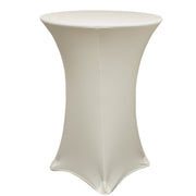 30 inch Highboy Cocktail Round Spandex Table Cover Ivory