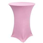 30 inch Highboy Cocktail Round Spandex Table Cover Pink