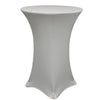 36 inch Highboy Cocktail Round Spandex Table Cover Silver