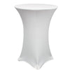 30 inch Highboy Cocktail Round Spandex Table Cover White