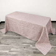 90 x 132 inch Crinkle Taffeta Rectangular Tablecloth Blush - Bridal Tablecloth