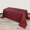 90 x 132 inch Crinkle Taffeta Rectangular Tablecloth Burgundy - Bridal Tablecloth