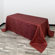 90 x 156 inch Crinkle Taffeta Rectangular Tablecloth Burgundy