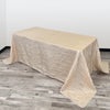 90 x 156 inch Crinkle Taffeta Rectangular Tablecloth Champagne