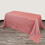 90 x 156 inch Crinkle Taffeta Rectangular Tablecloth Coral