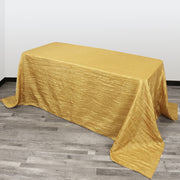 90 x 156 inch Crinkle Taffeta Rectangular Tablecloth Gold