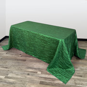 90 x 132 inch Crinkle Taffeta Rectangular Tablecloth Hunter Green - Bridal Tablecloth