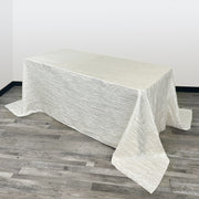 90 x 156 inch Crinkle Taffeta Rectangular Tablecloth Ivory