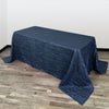 90 x 132 inch Crinkle Taffeta Rectangular Tablecloth Navy Blue - Bridal Tablecloth