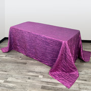 90 x 132 inch Crinkle Taffeta Rectangular Tablecloth Purple - Bridal Tablecloth