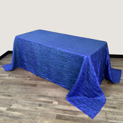 90 x 156 inch Crinkle Taffeta Rectangular Tablecloth Royal Blue - Bridal Tablecloth