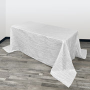 90 x 156 inch Crinkle Taffeta Rectangular Tablecloth White