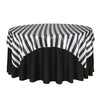 90 inch Square Satin Table Overlay Black and White Striped