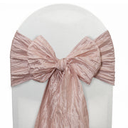 Crinkle Taffeta Chair Sashes Blush (Pack of 10) - Bridal Tablecloth