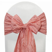 Crinkle Taffeta Chair Sashes Coral (Pack of 10) - Bridal Tablecloth