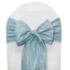 Crinkle Taffeta Chair Sashes Dusty Blue (Pack of 10) - Bridal Tablecloth