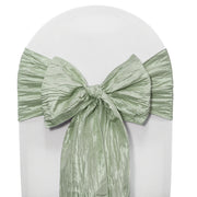 Crinkle Taffeta Chair Sashes Sage (Pack of 10) - Bridal Tablecloth