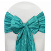 Crinkle Taffeta Chair Sashes Teal (Pack of 10) - Bridal Tablecloth