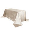 90 x 132 Inch Rectangular Velvet Tablecloth Champagne