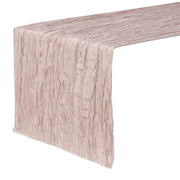 14 x 108 inch Crinkle Taffeta Table Runner Blush - Bridal Tablecloth
