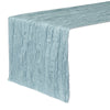 14 x 108 Inch Crinkle Taffeta Table Runner Dusty Blue - Bridal Tablecloth