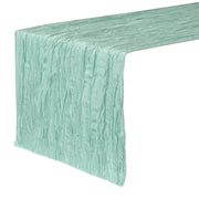 14 x 108 inch Crinkle Taffeta Table Runner Tiffany - Bridal Tablecloth