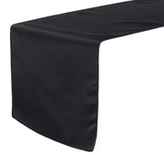 14 x 108 inch L'amour Satin Table Runner Black - Bridal Tablecloth