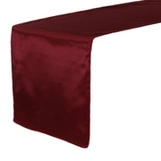 14 x 108 inch Satin Table Runner Burgundy - Bridal Tablecloth