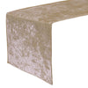 14 x 108 Inch Velvet Table Runner Champagne - Bridal Tablecloth