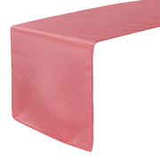 14 x 108 inch L'amour Satin Table Runner Coral - Bridal Tablecloth