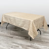 60 x 102 Inch Rectangular Crinkle Taffeta Tablecloth Champagne - Bridal Tablecloth