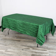 60 x 102 Inch Rectangular Crinkle Taffeta Tablecloth Hunter Green