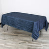 60 x 102 Inch Rectangular Crinkle Taffeta Tablecloth Navy Blue