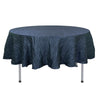 90 Inch Round Crinkle Taffeta Tablecloth Navy Blue