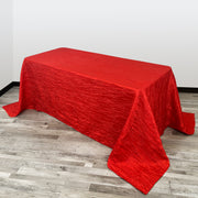 90 x 132 inch Crinkle Taffeta Rectangular Tablecloth Red - Bridal Tablecloth