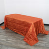90 x 156 Inch Rectangular Crinkle Taffeta Tablecloth Terracotta