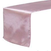 14 x 108 Inch Satin Table Runner Dusty Rose - Bridal Tablecloth