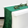 14 x 108 Inch Crushed Velvet Table Runner Emerald Green