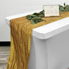 14 x 108 inch Crinkle Taffeta Table Runner Gold
