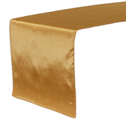 14 x 108 inch Satin Table Runner Gold - Bridal Tablecloth